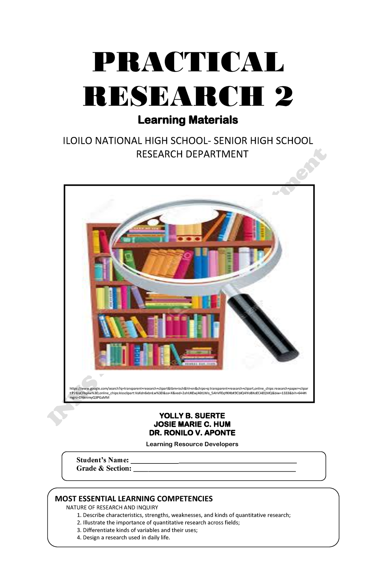 Q1 PR2 LAS WEEK 1 2 SY22 23 - PRACTICAL RESEARCH 2 Learning Materials ...