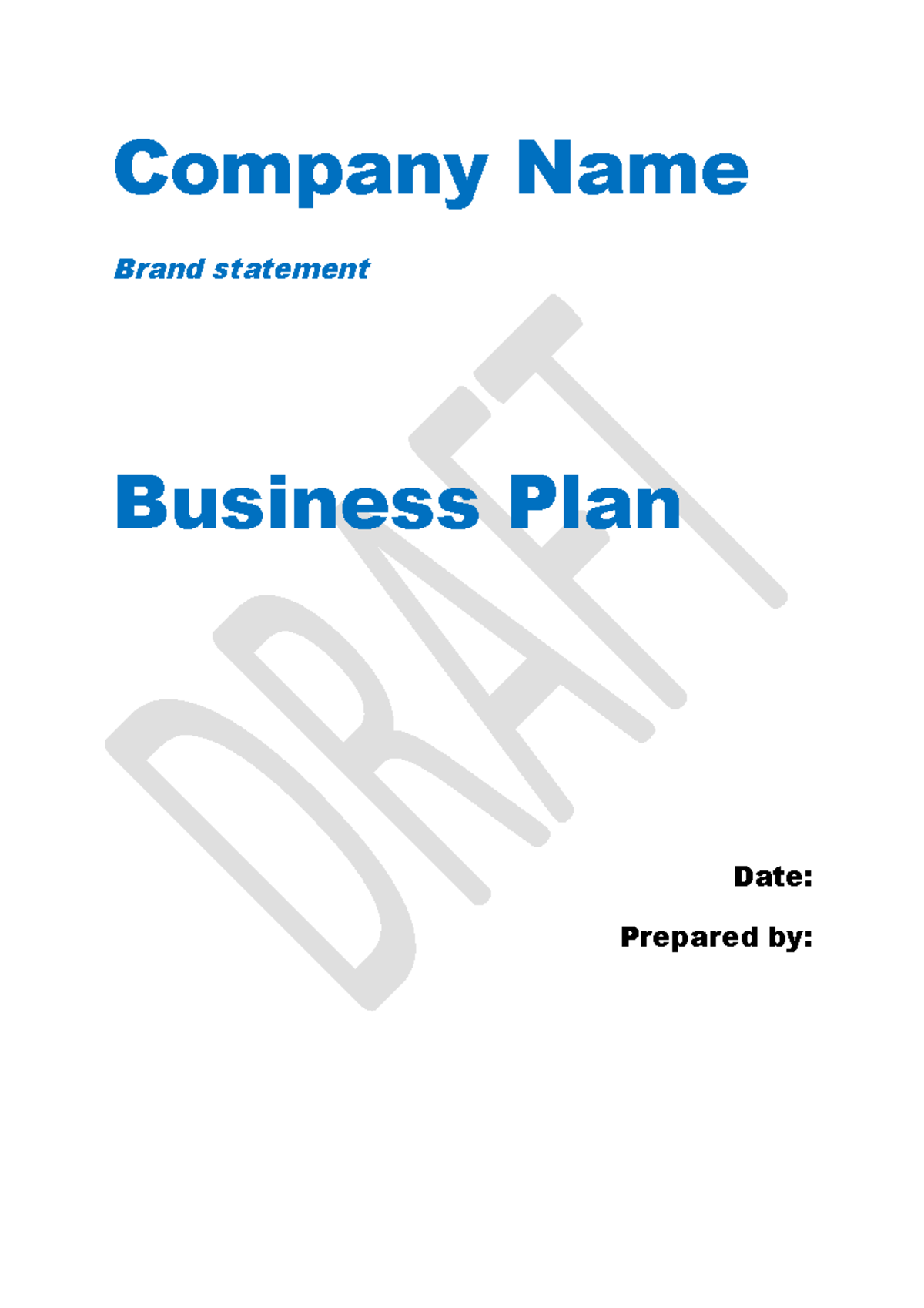 141121 Ilplbusiness Plan Template - Company Name Brand statement ...