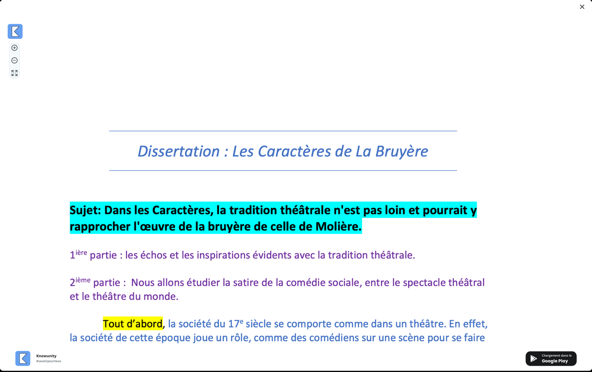 Dissertation Les Caractères De Jean De La Bruyère (Français ...