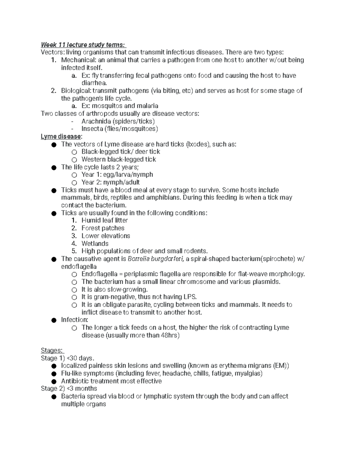 Bio 222 Lecture Terms-2 - Week 11 Lecture Study Terms: Vectors: Living ...