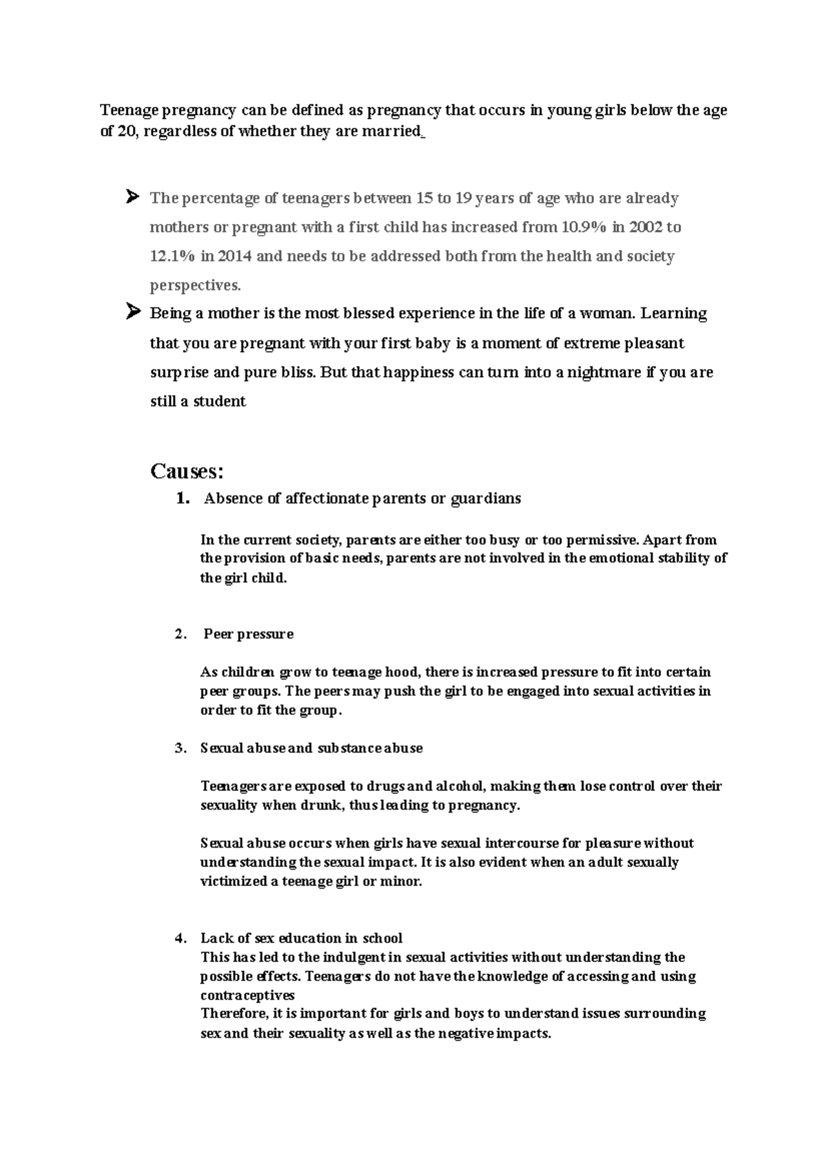 Teen pregnancy PSD - causes and consequences - Teenage pregnancy can be ...
