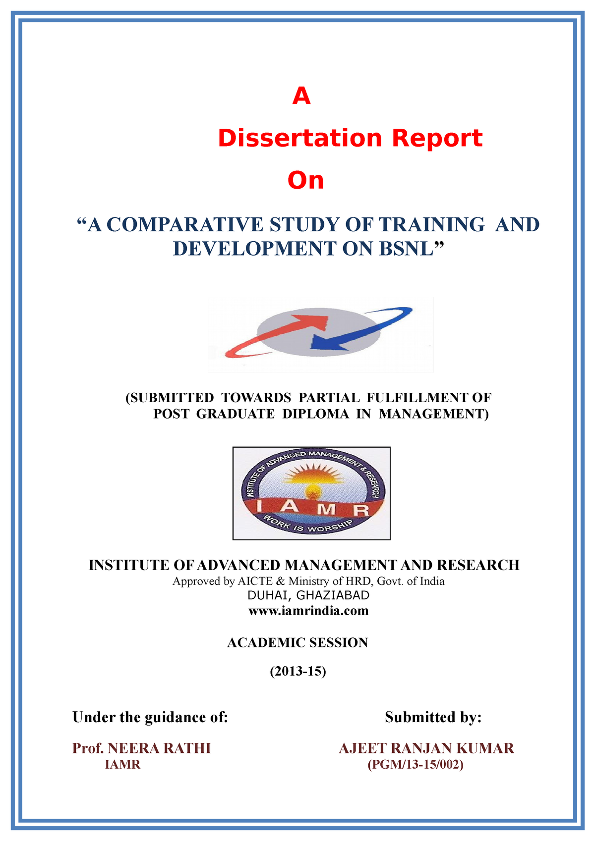 dissertation on training and development pdf