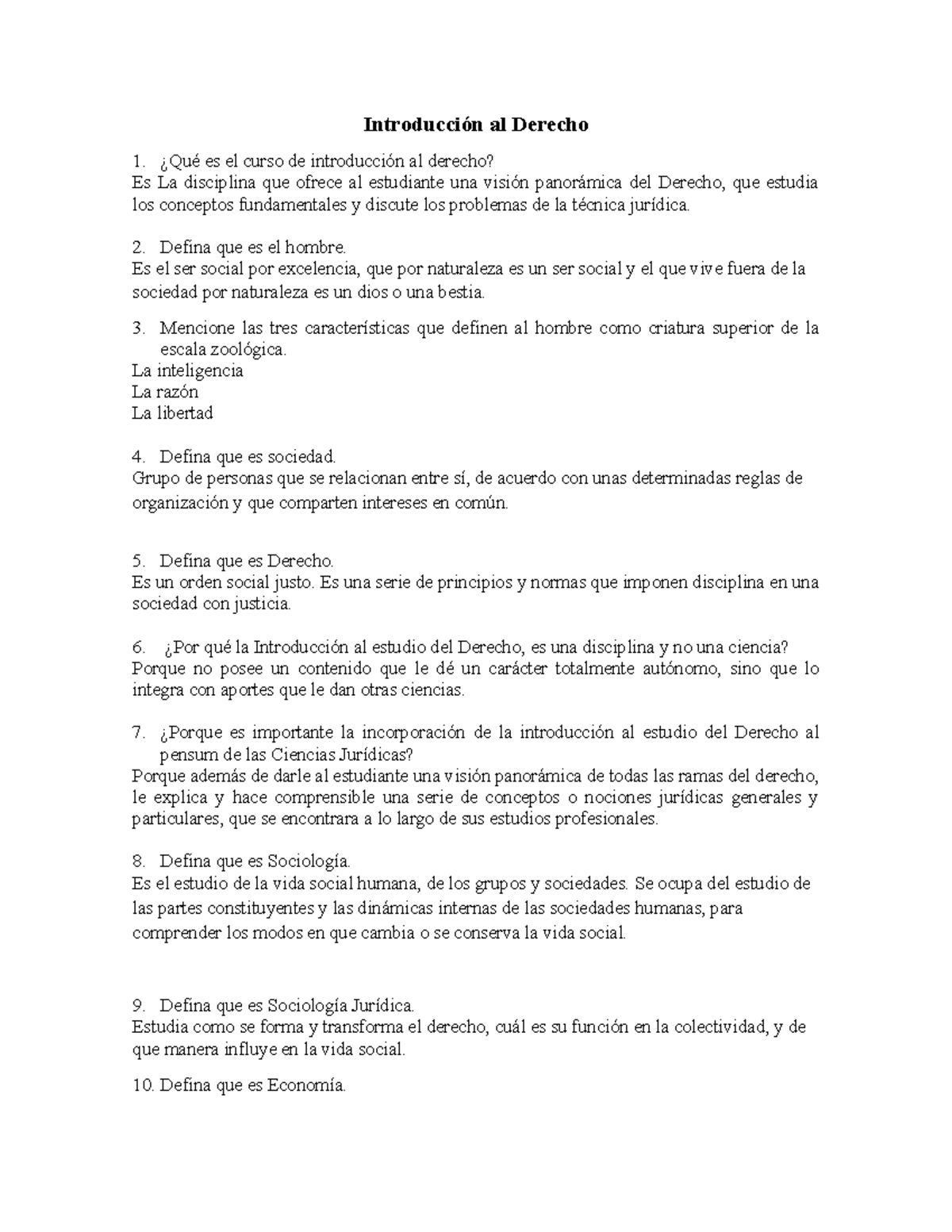 Cuestionario Introduccion Al Derecho - Introducción Al Derecho ¿Qué Es ...