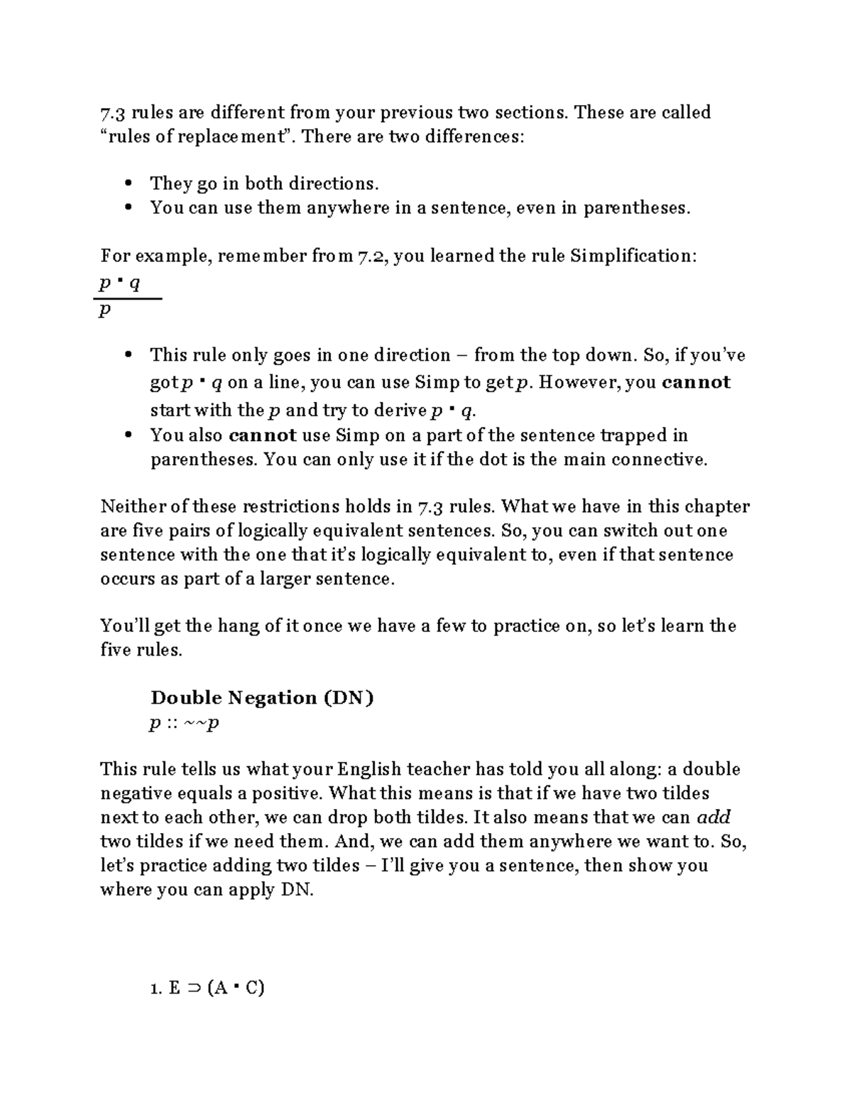 7.3 lecture 1 - 7 rules are different from your previous two sections ...