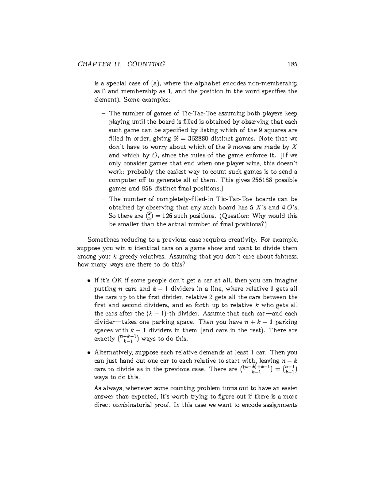 Elaborate counting problem - is a special case of (a), where the ...