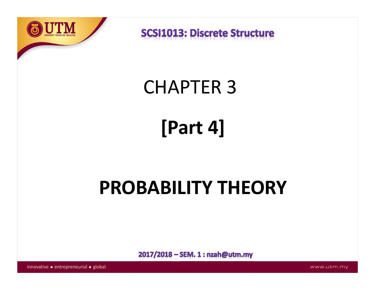 Chap3 Probability Part 4 - CHAPTER 3 [Part 4] PROBABILITY THEORY ...