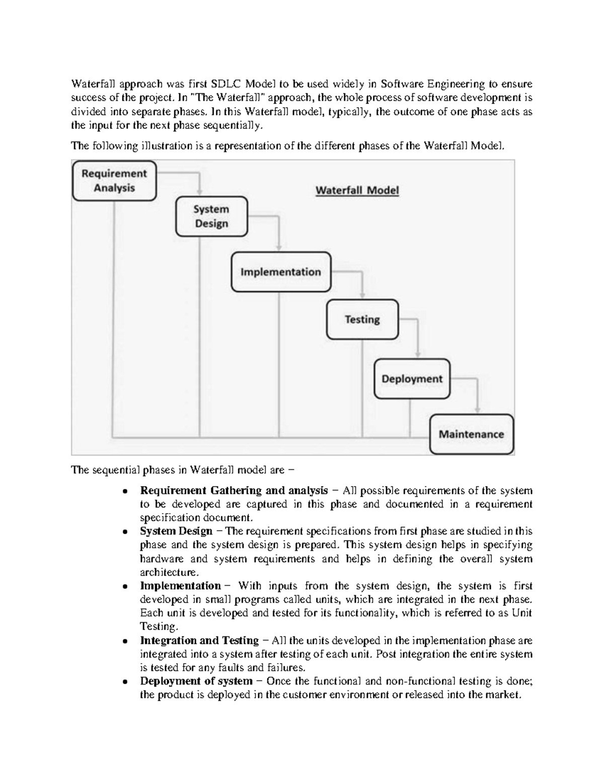 Software Engineering - Gjjkmf - Waterfall approach was first SDLC Model ...