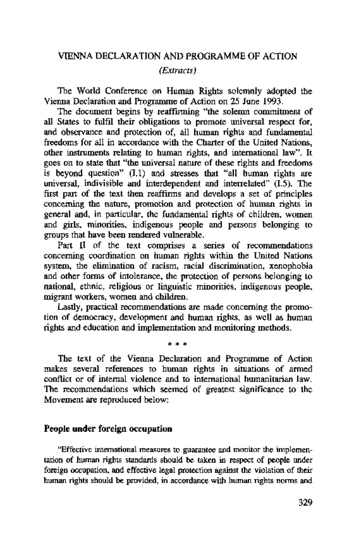 Human Rights law - VIENNA DECLARATION AND PROGRAMME OF ACTION (Extracts ...