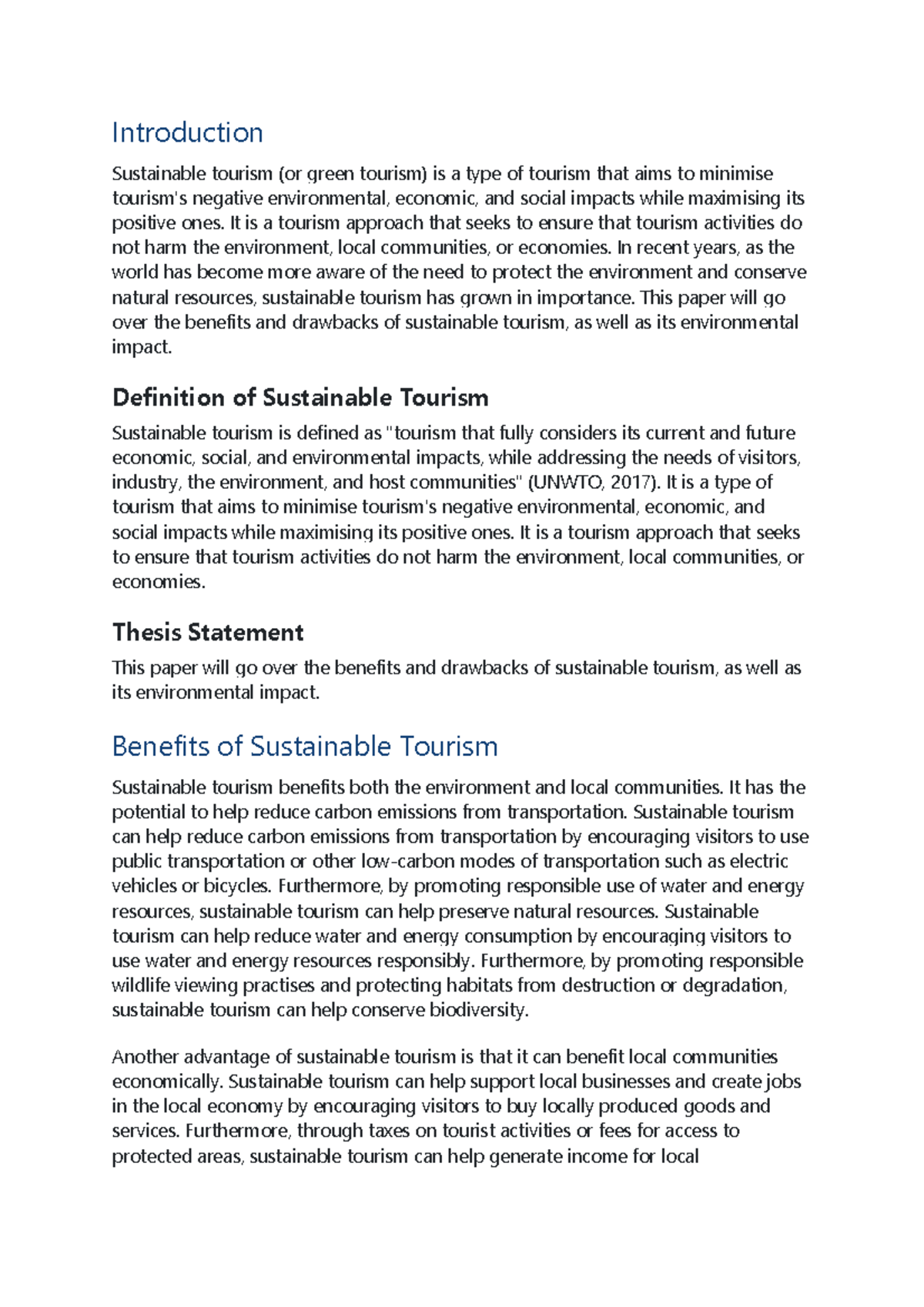 Sustainable Tourism and Its Impact on the Environment - Introduction ...