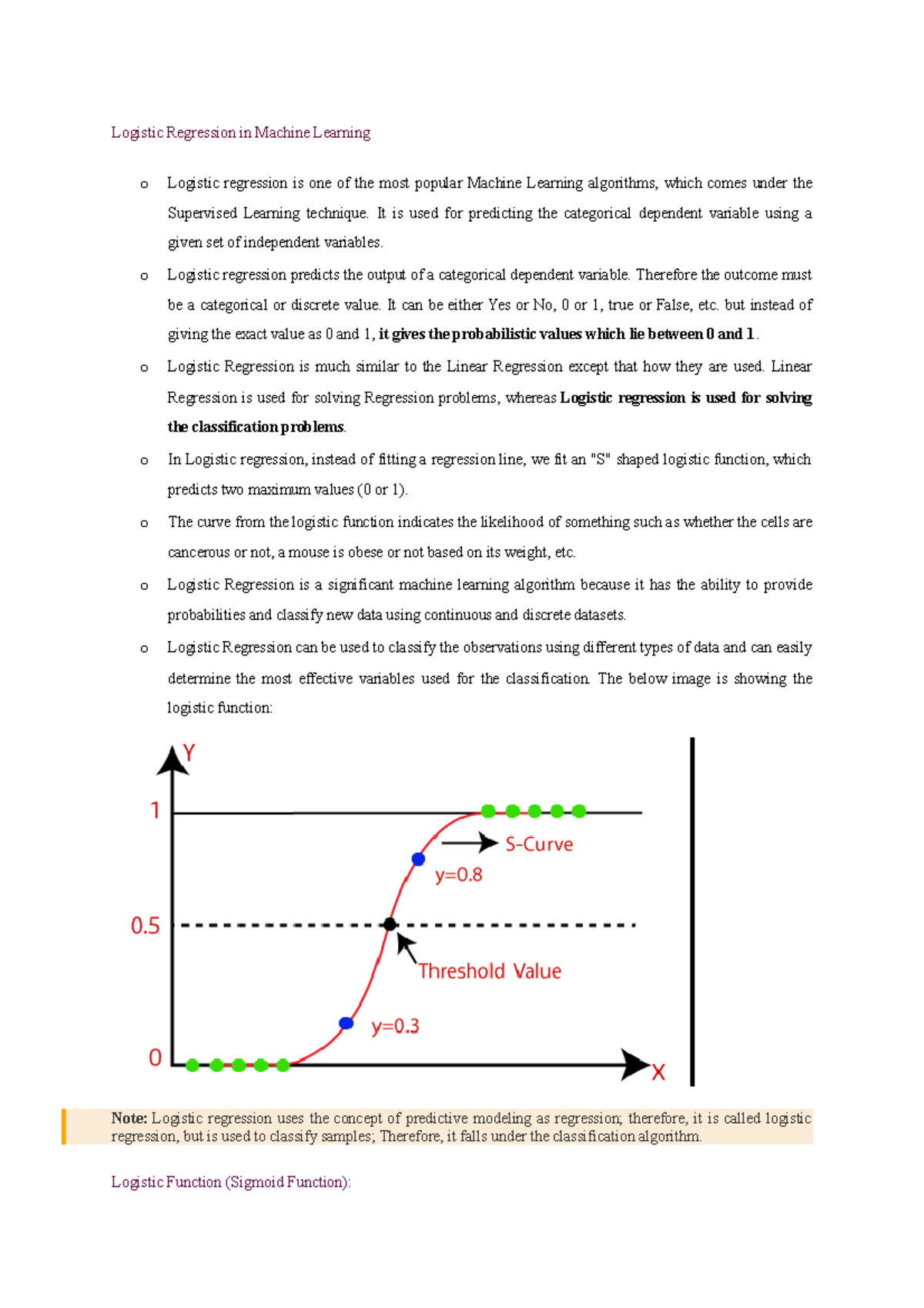 1.Logistic Regression in Machine Learning - It is used for predicting ...