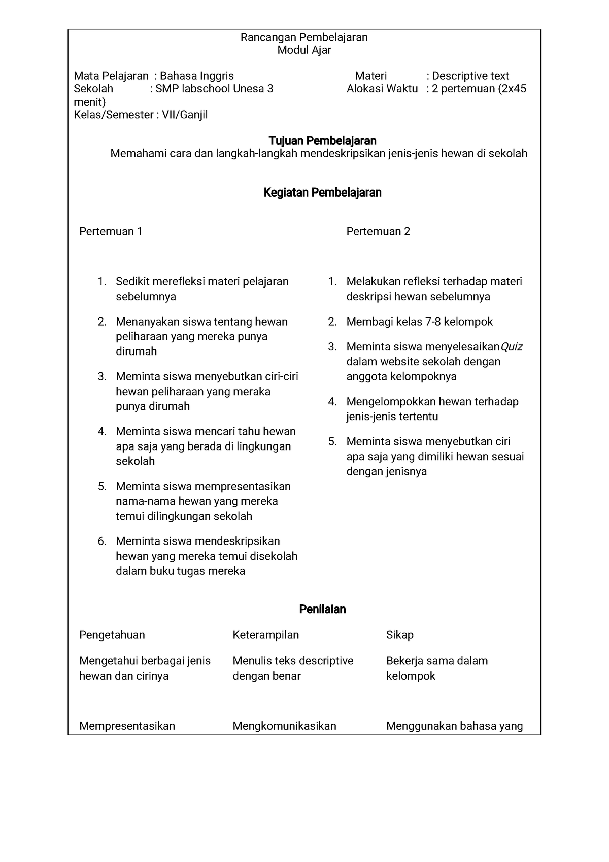 Aksi Nyata Topik 3 Tek Baru Mbadil - Rancangan Pembelajaran Modul Ajar ...