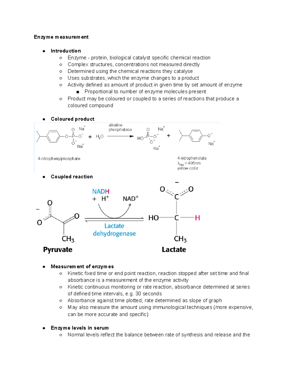 Lecture 12 Enzyme Measurement - Enzyme Measurement Introduction Enzyme ...