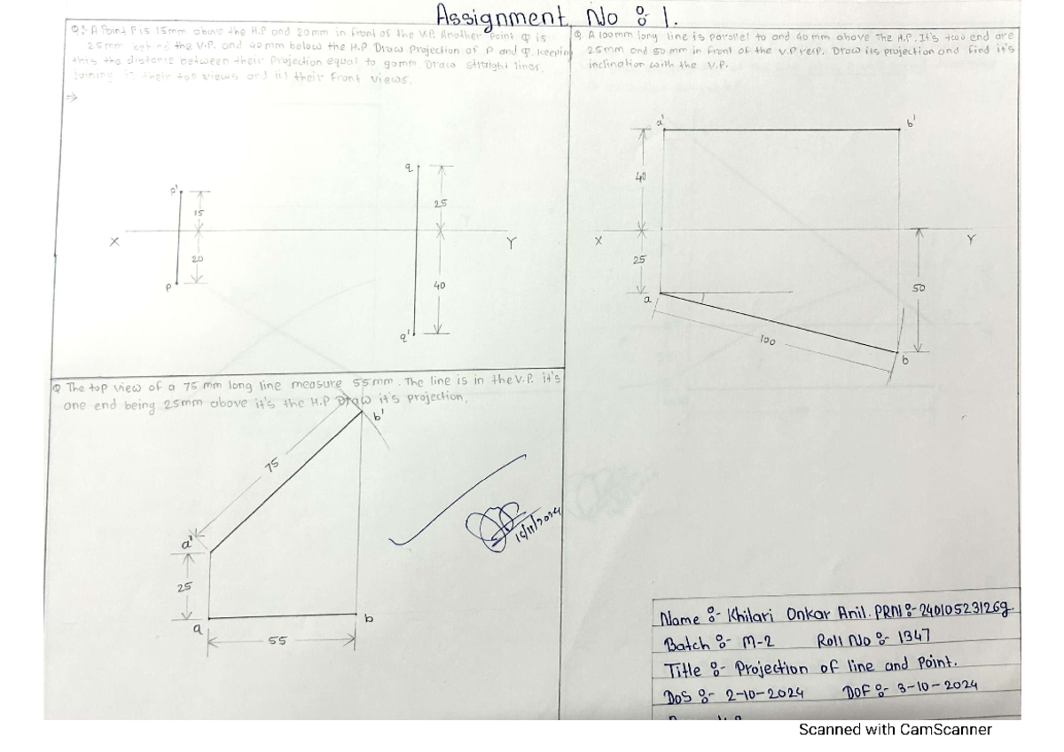 Engineering Graphics - practice question for eg - Assignment No 1 ...