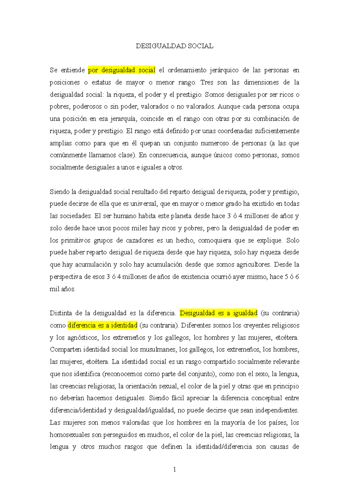 Desigualdad social - Tres son las dimensiones de la desigualdad social ...