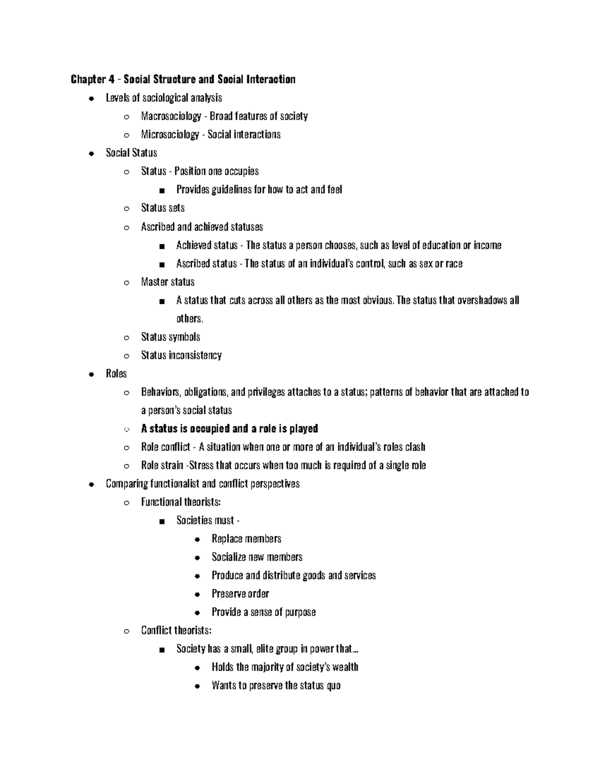 Sociology Chapter 4 - Social Structure And Social Interaction - Chapter ...