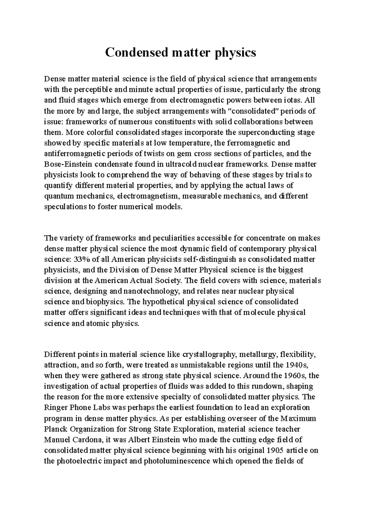 condensed matter physics phd interview questions