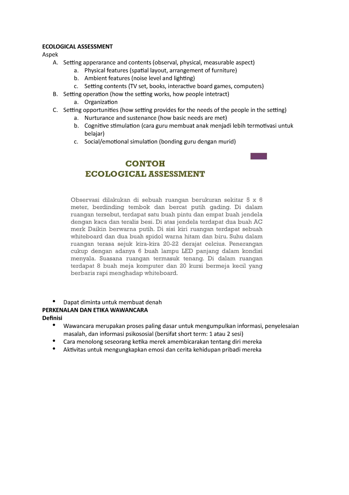 thesis ecological assessment