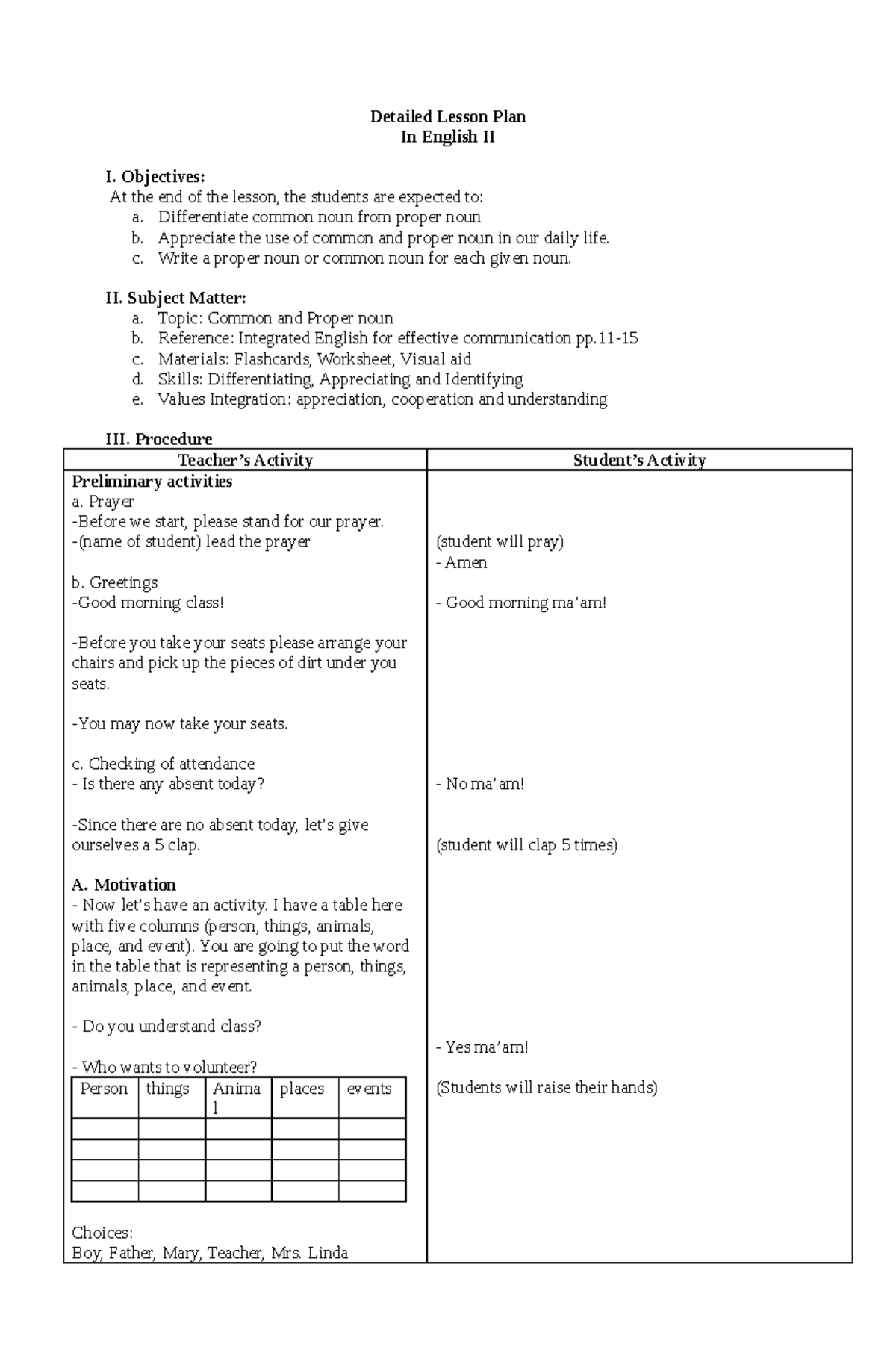 Detailed Lesson Plan in English 2 - Detailed Lesson Plan In English II ...