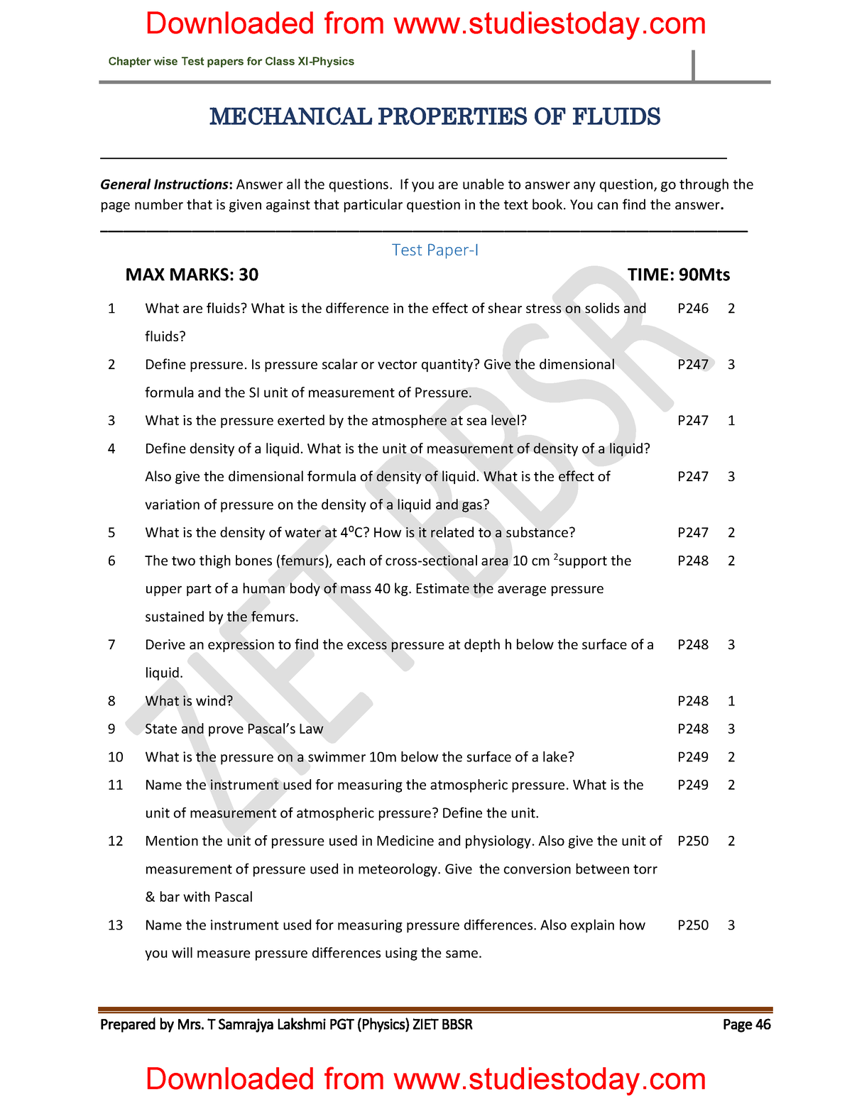 cbse-class-11-physics-mechanical-properties-of-fluids-worksheet-set-a-most-important-questions