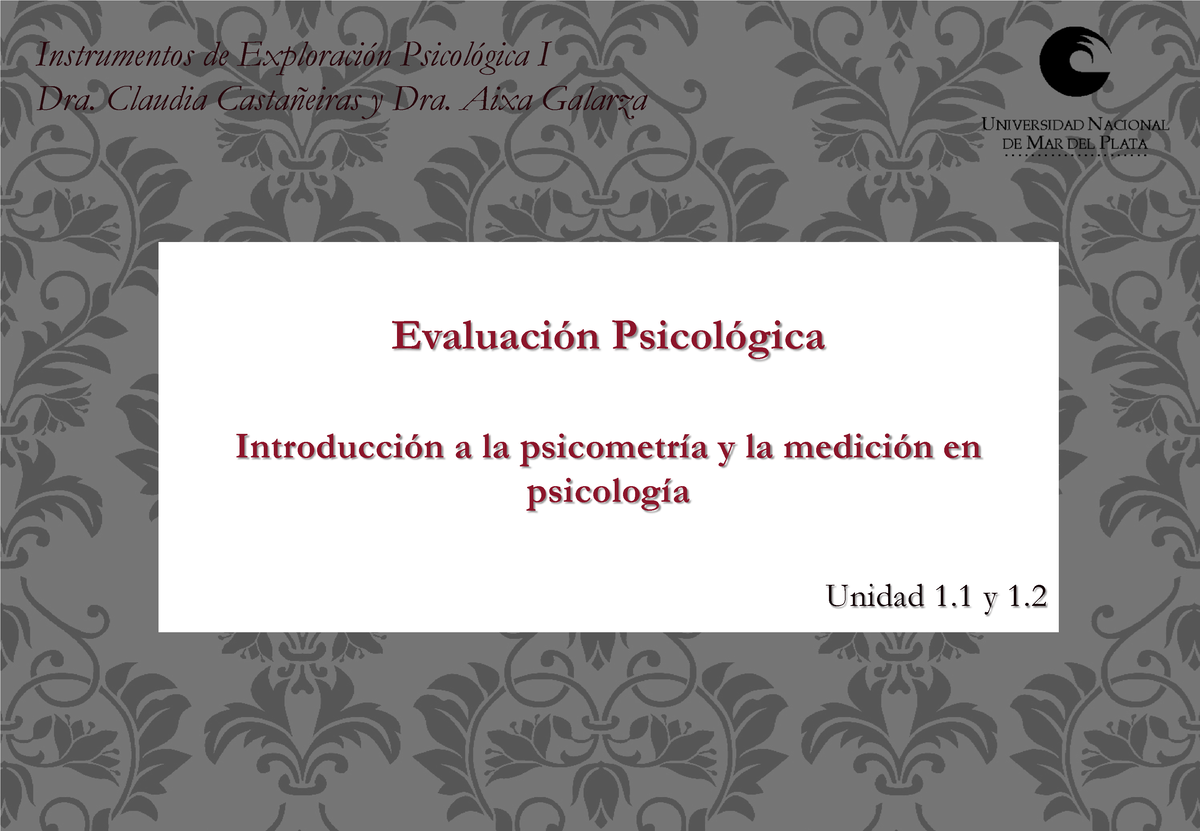 1 Ep Psicometría Y Medición 2022 Evaluación Psicológica Introducción A La Psicometría Y La 2600