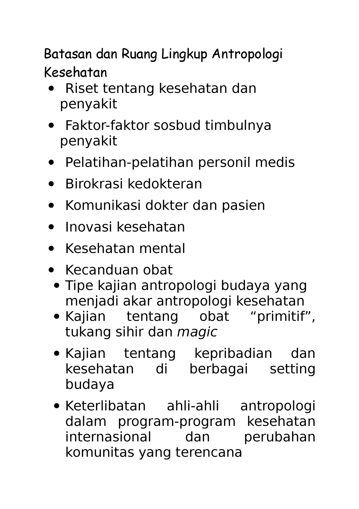 Batasan Dan Ruang Lingkup Antropologi Kesehatan - Batasan Dan Ruang ...