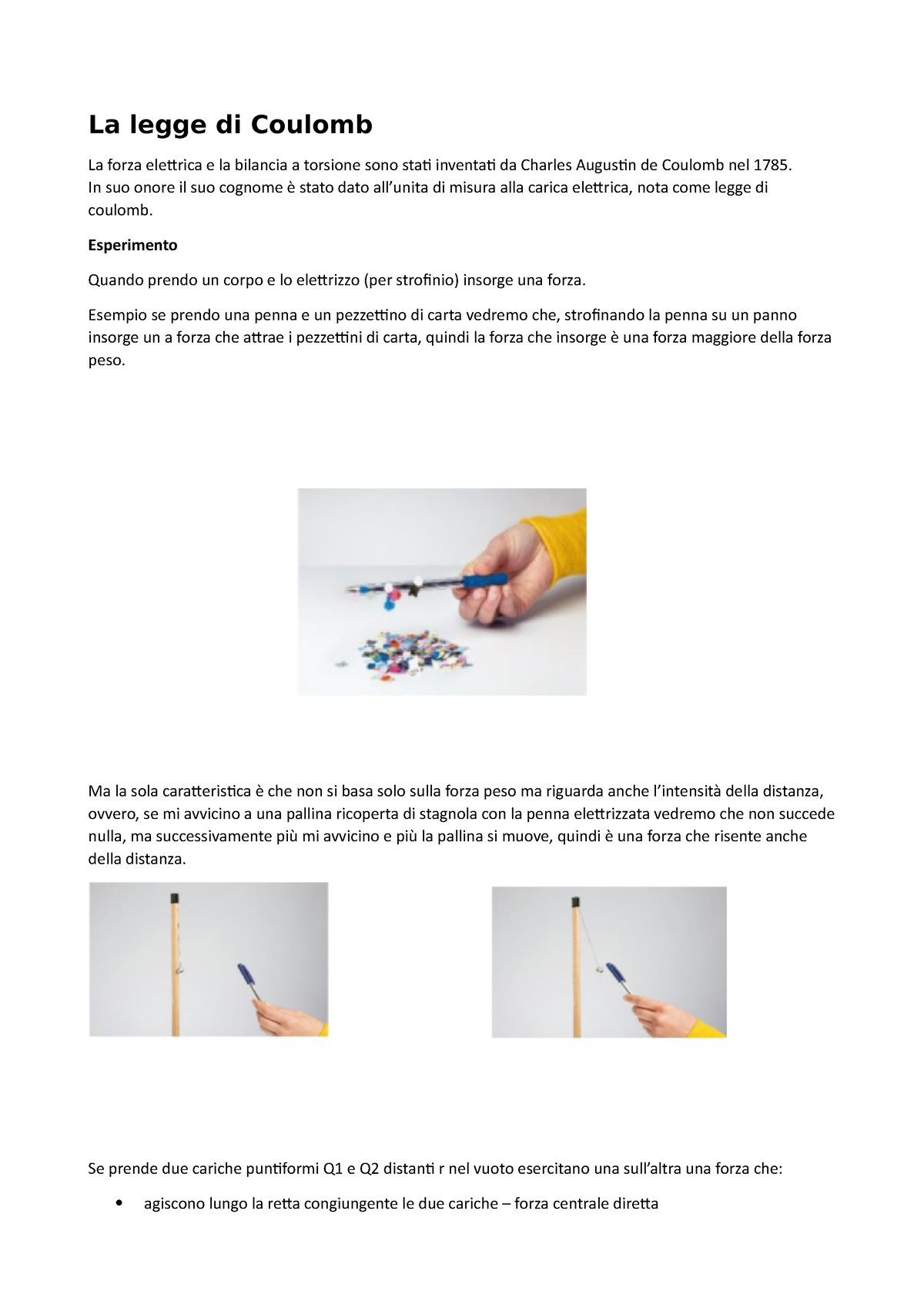 La Legge Di Coulomb Fisica La Legge Di Coulomb La Forza Elettrica E La Bilancia A Torsione 3331