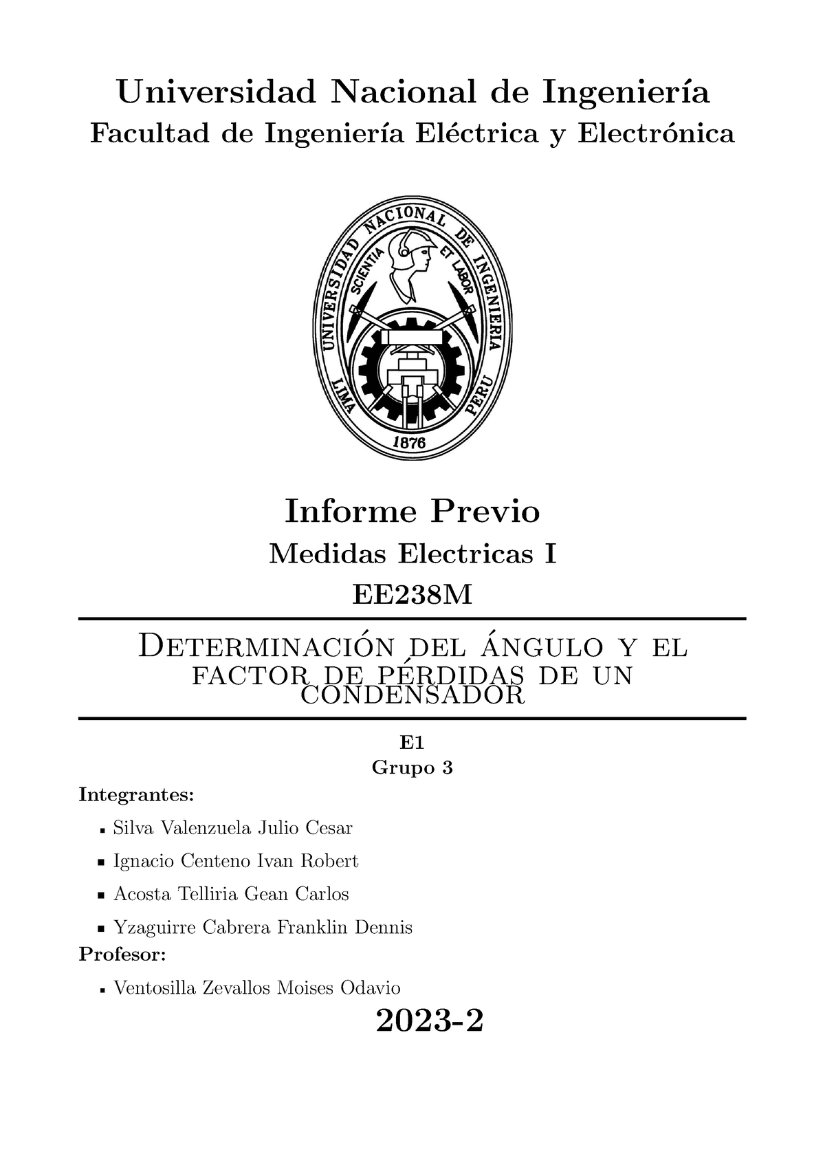 G3 P1 L3 - Informe Previo - Universidad Nacional De Ingenier ́ıa ...