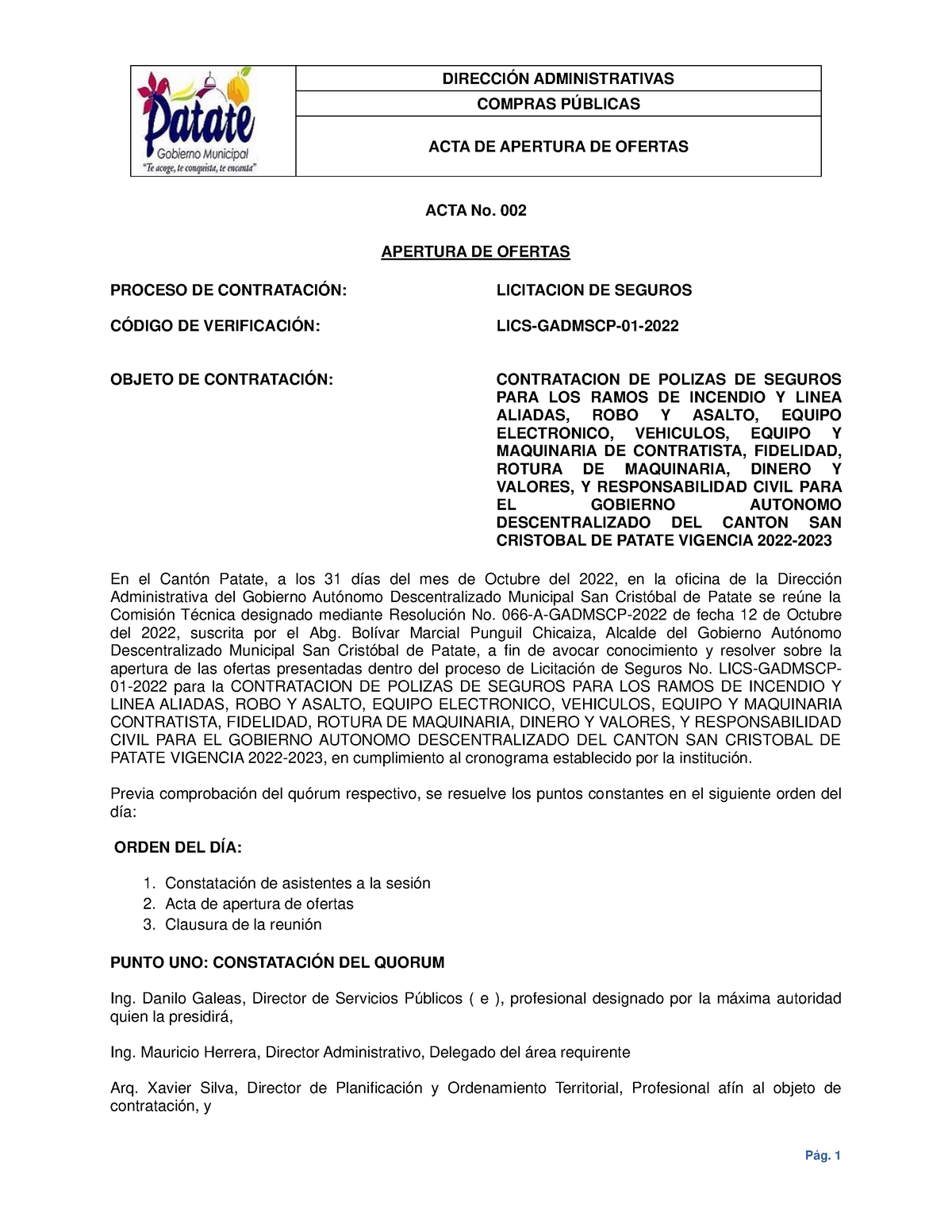 30622648 Modelos De Licitaciones DirecciÓn Administrativas Compras PÚblicas Acta De Apertura 4295