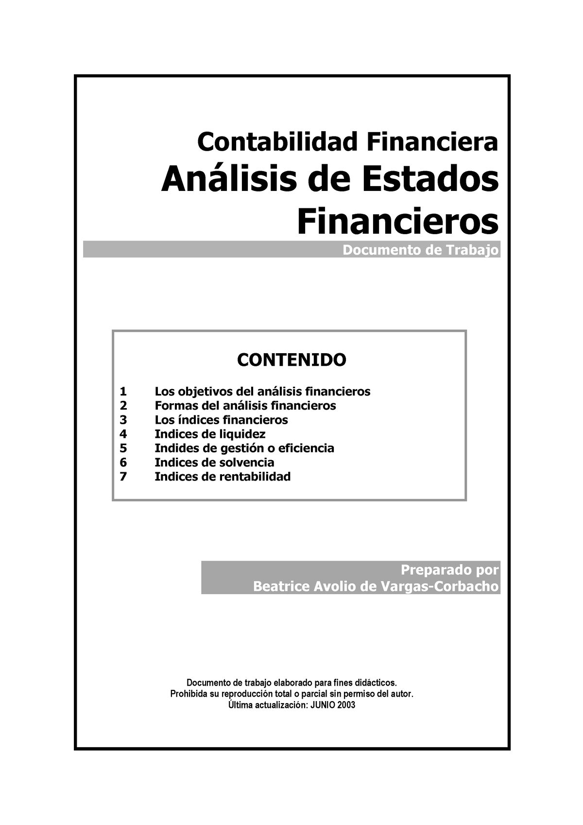 Analisis DE Estados Financieros - Contabilidad Financiera An·lisis De ...