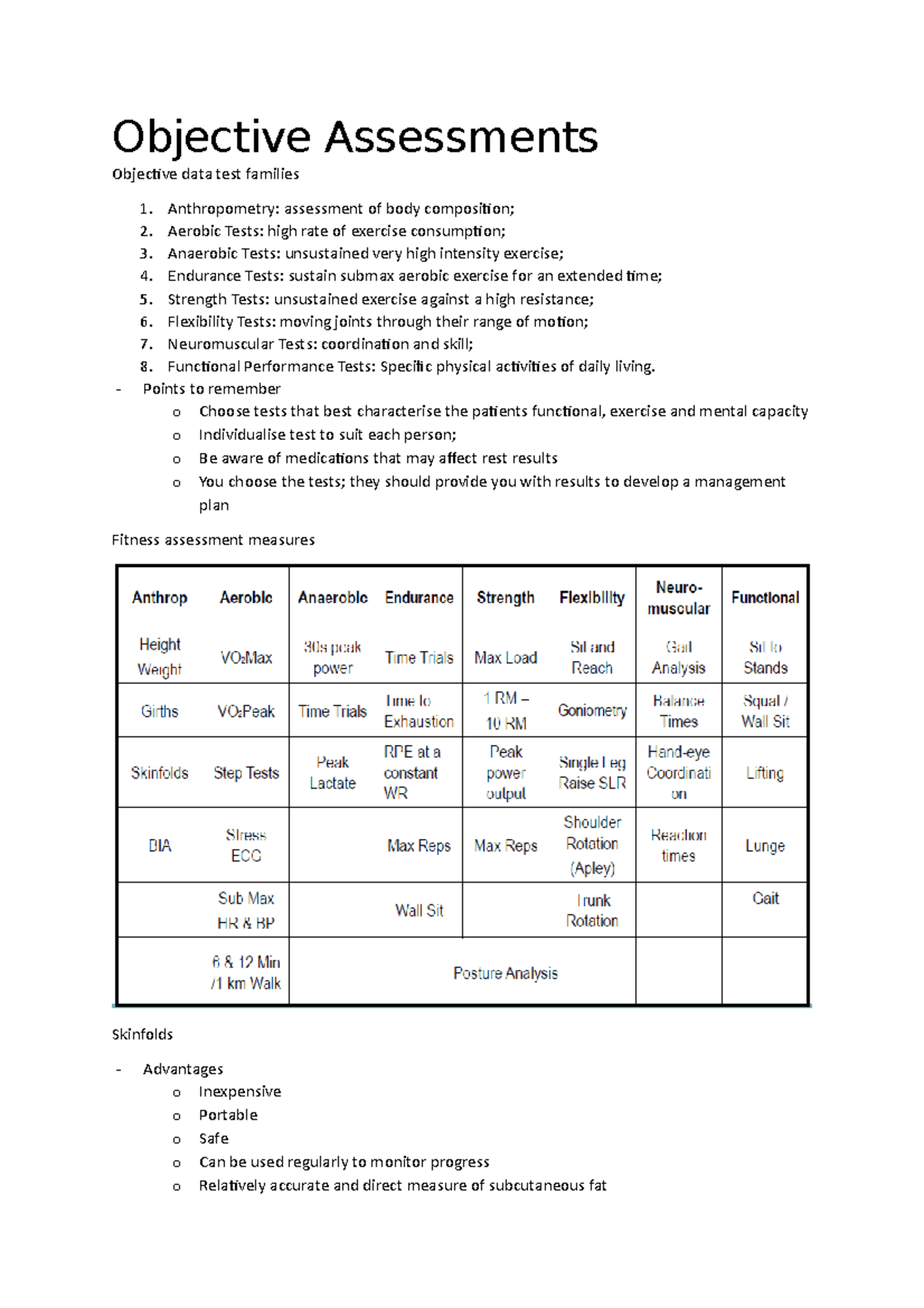 L3 Objective Assessments - Objective Assessments Objective data test ...