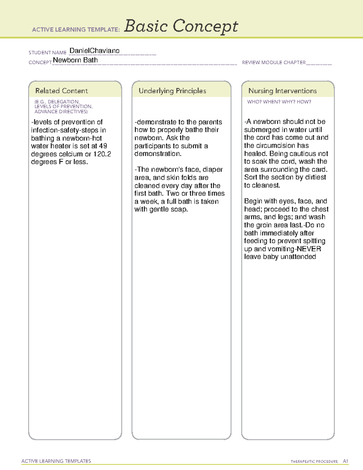 Newborn Bath - ATI Template - NUR2420 - ACTIVE LEARNING TEMPLATES ...