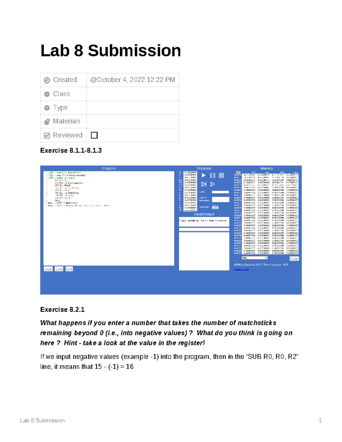 Lab 8 Submission - dgafsdeawr - Lab 8 Submission Created Class Type ...