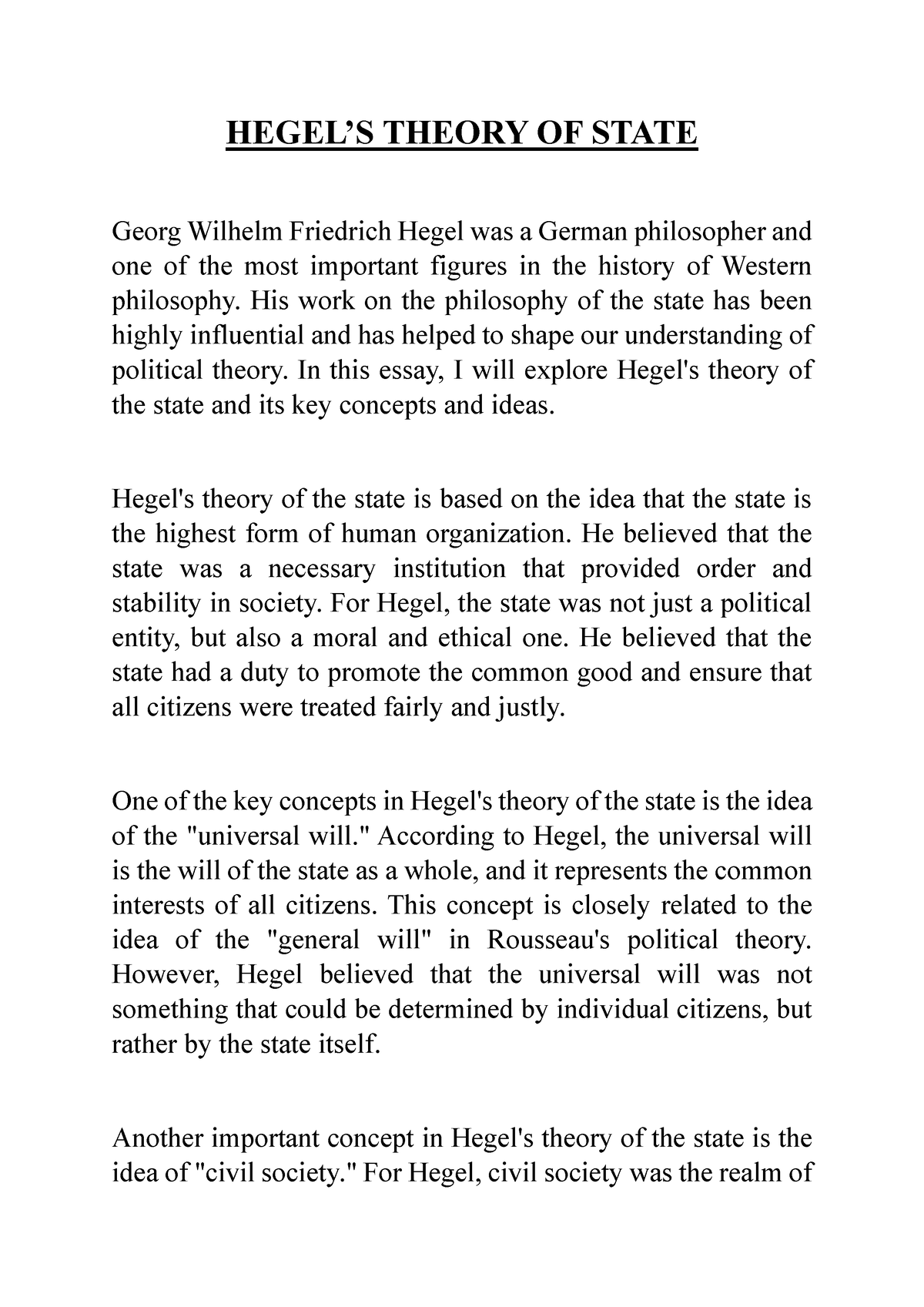 essay of hegel on the constitution of germany