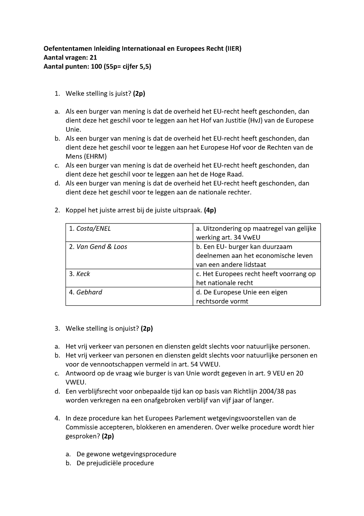 Oefententamen Inleiding Internationaal En Europees Recht - HAN ...