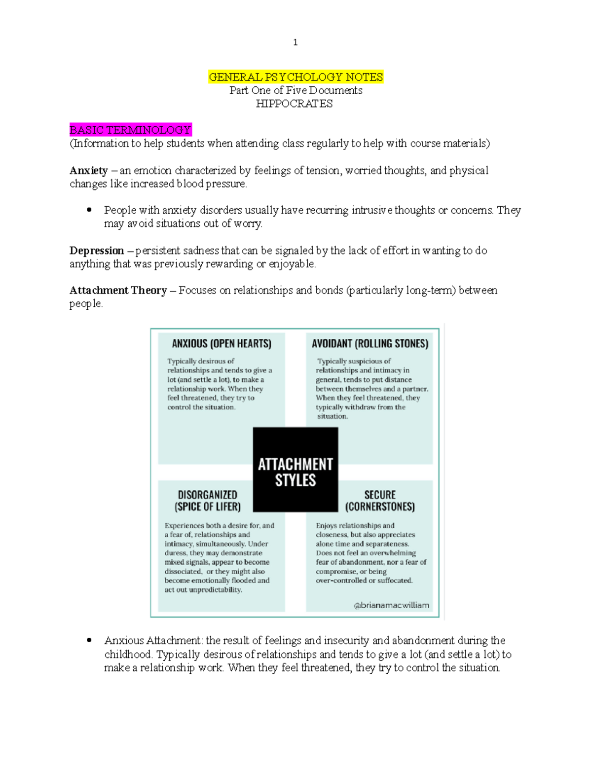 General Psychology Notes - GENERAL PSYCHOLOGY NOTES Part One of Five ...