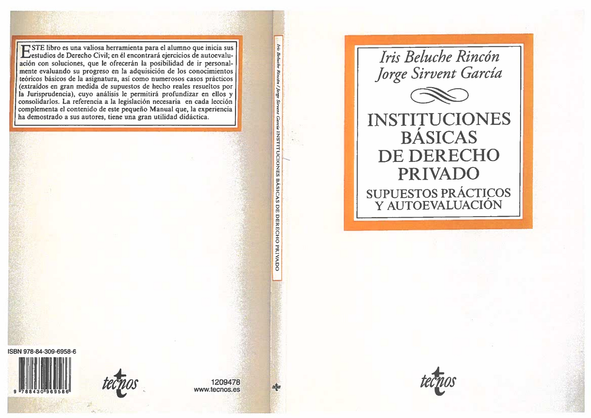 Libro Derecho Civil. Instituciones Básicas De Derecho Privafo ...