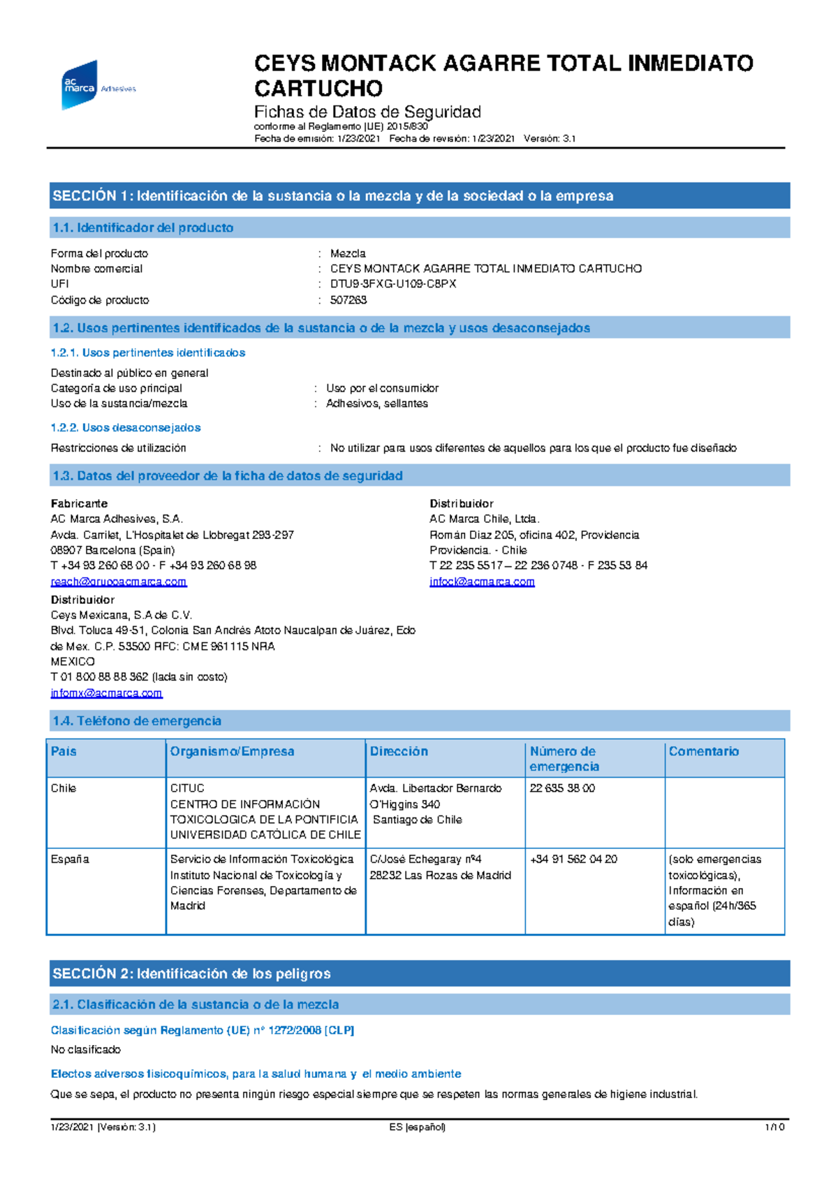 HDS Montack - HDS - CEYS MONTACK AGARRE TOTAL INMEDIATO CARTUCHO Fichas - View #8