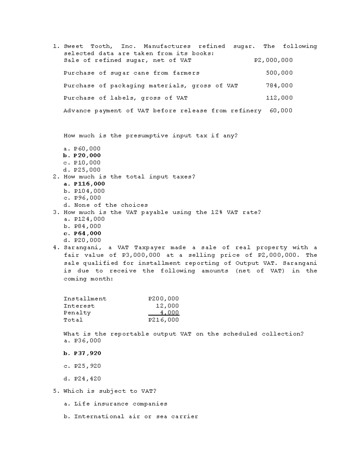 BT-Final-Exam - Test-bank On Business Taxation With Answer Key - Sweet ...