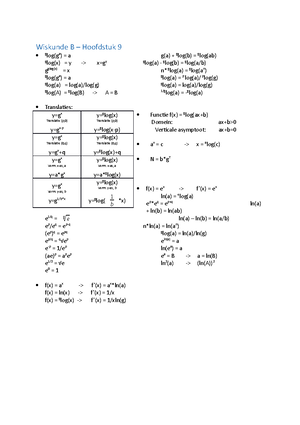 Uitwerkingen Hoofdstuk 9 - Wiskunde B - Studeersnel