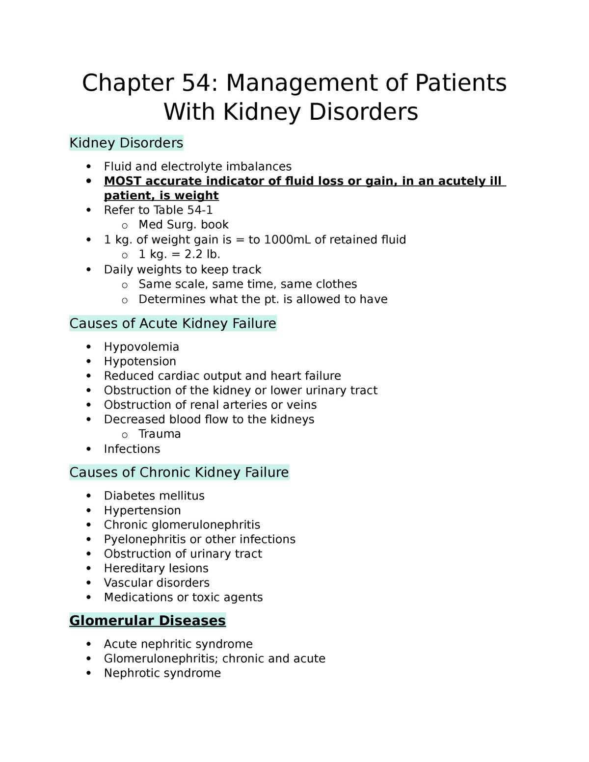 case study chapter 54 management of patients with kidney disorders