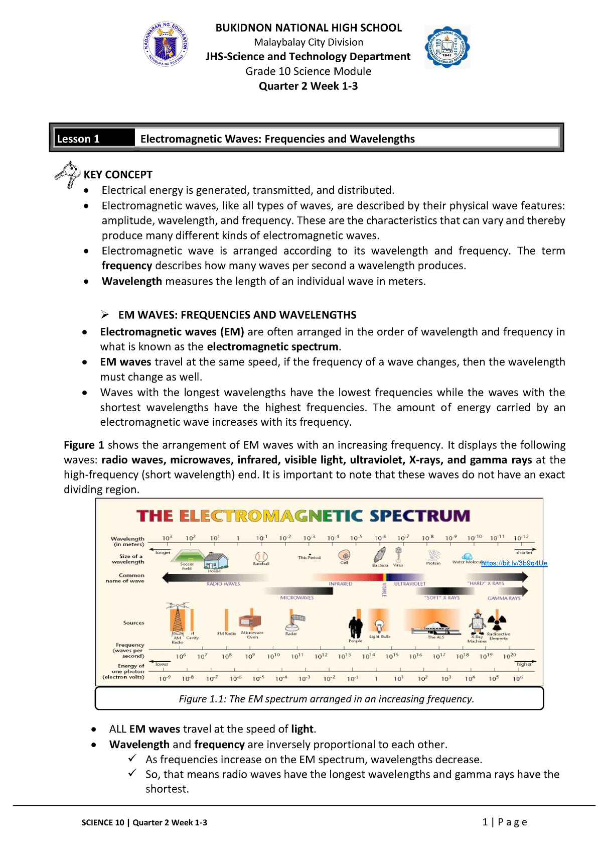 Science-10 Q2 W1-3 - Science G10 Module - BUKIDNON NATIONAL HIGH SCHOOL ...