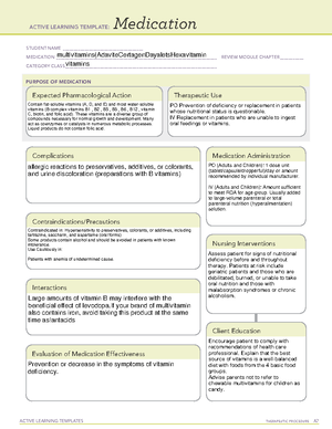 Fentanyl Template ACTIVE LEARNING TEMPLATES TherapeuTic procedure A