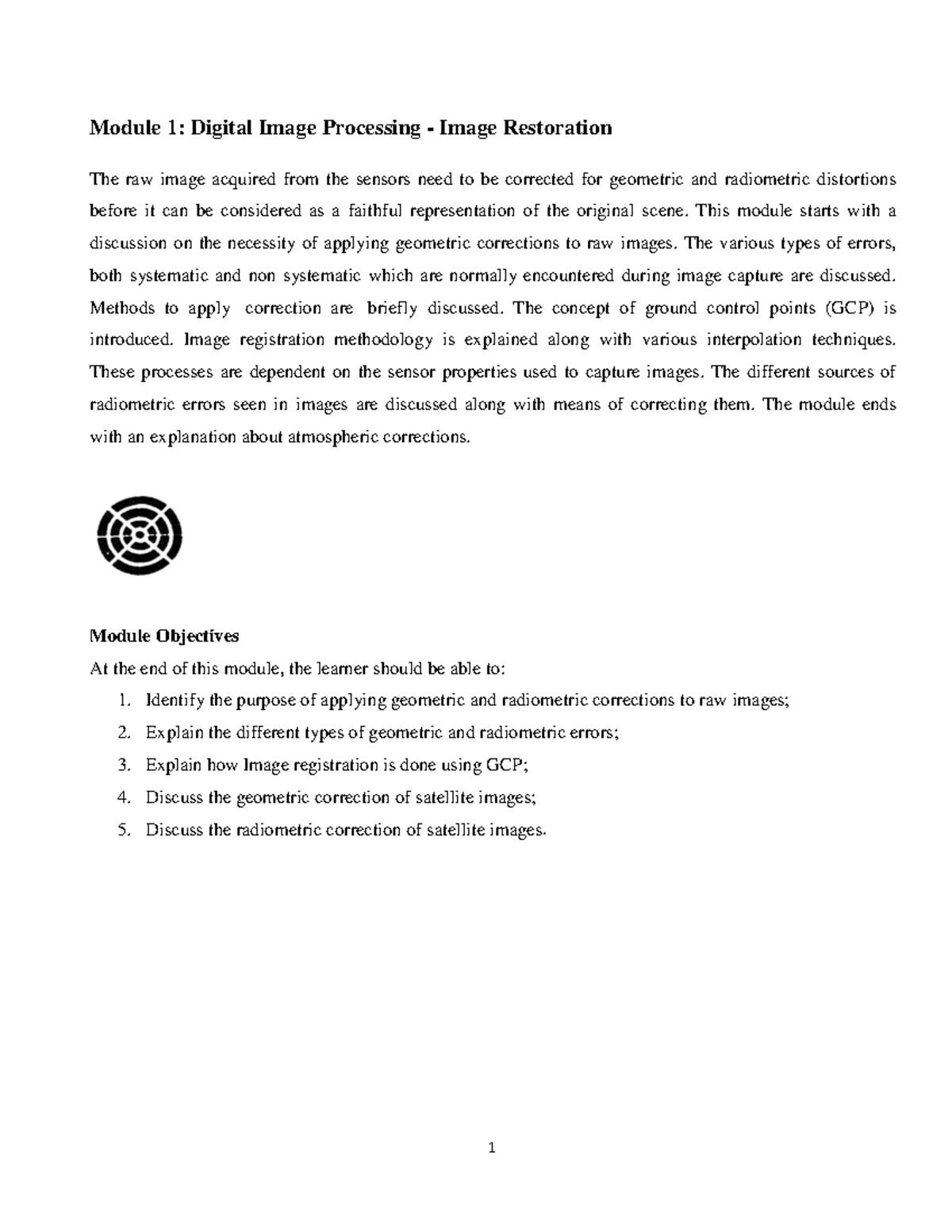 Digital Image Processing And Interpretation Module 1 - Module 1 ...