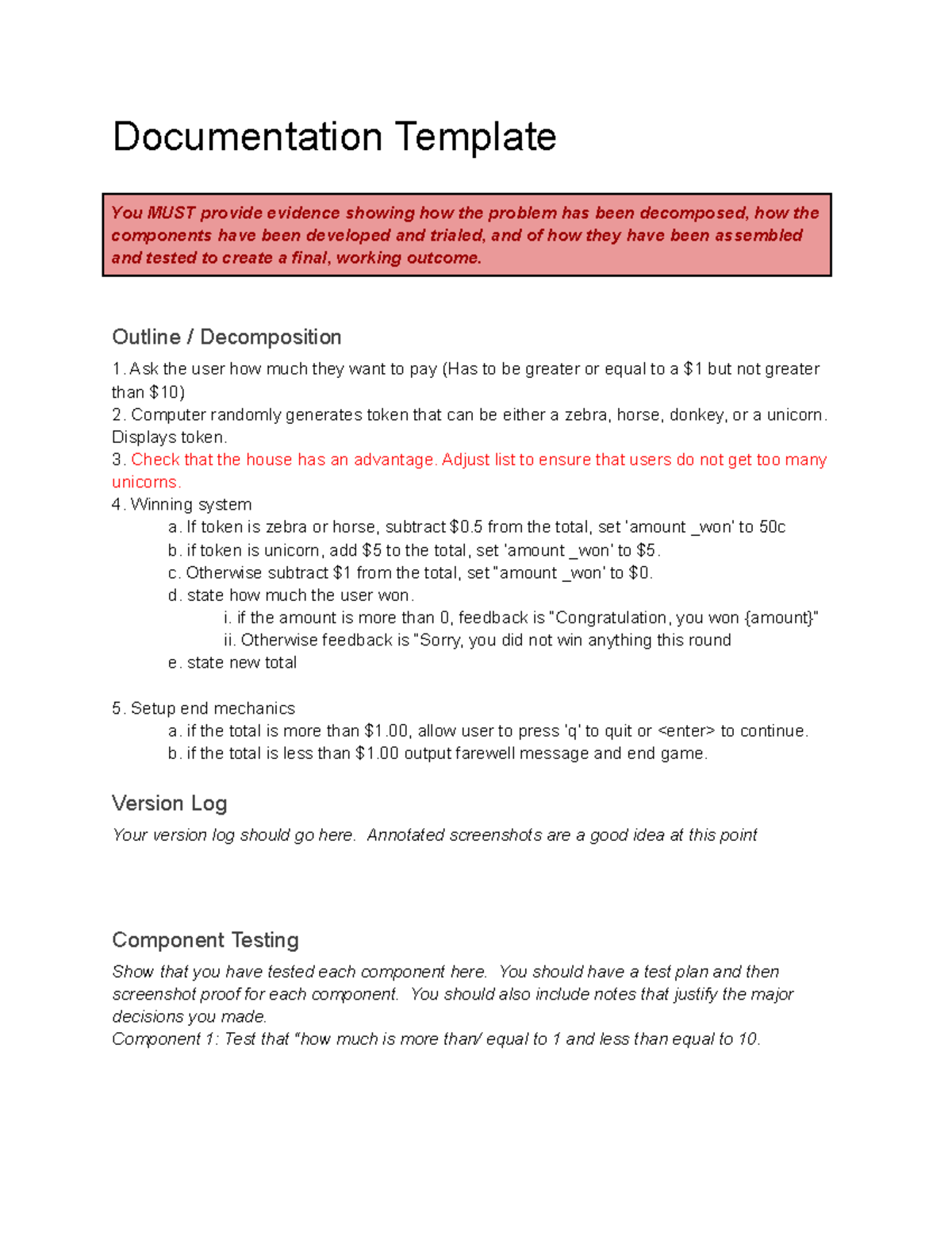 Python Digital workbook 01 great help - Documentation Template You MUST ...