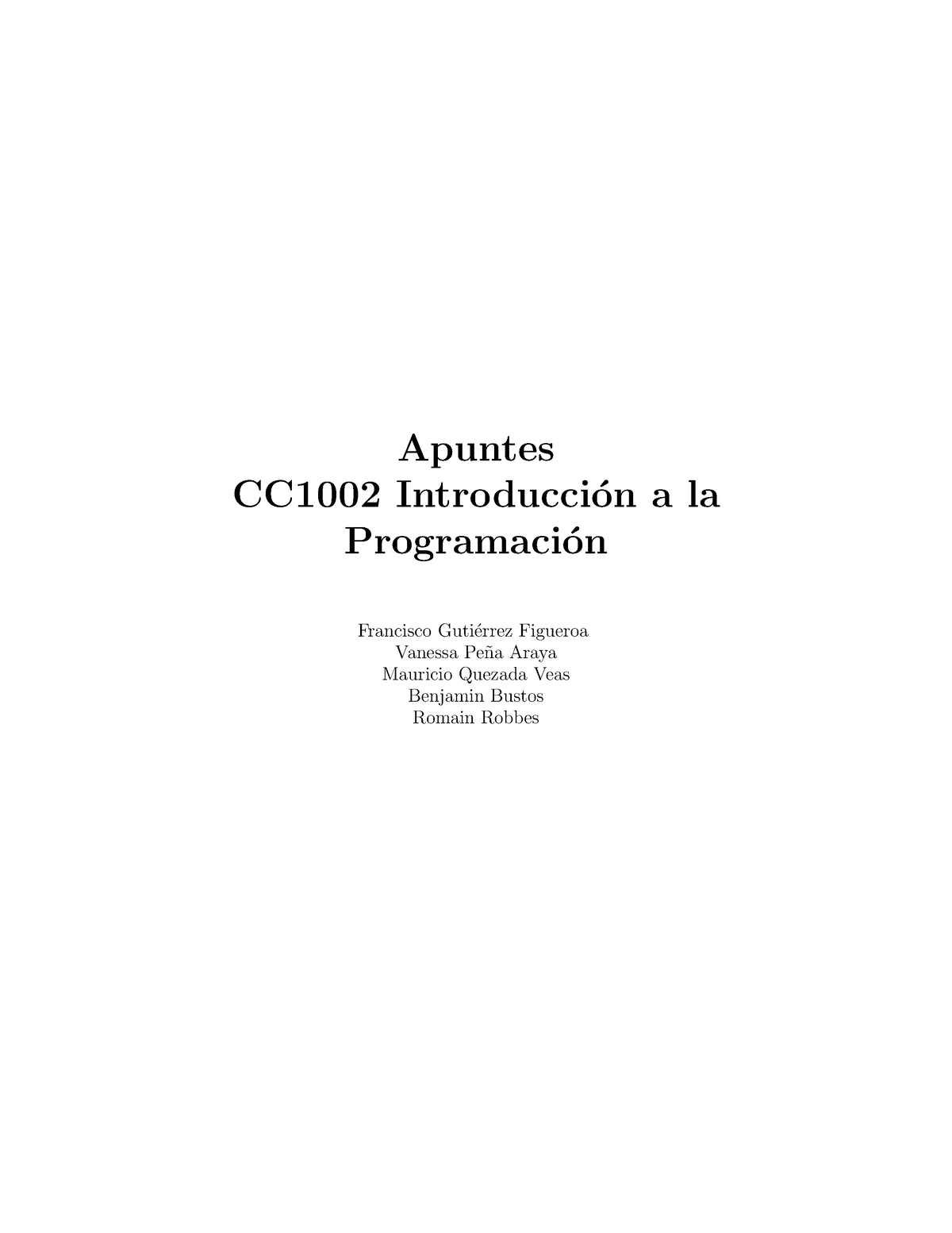 Apunte Intro A La Programación - Apuntes CC1002 Introducci ́on A La ...