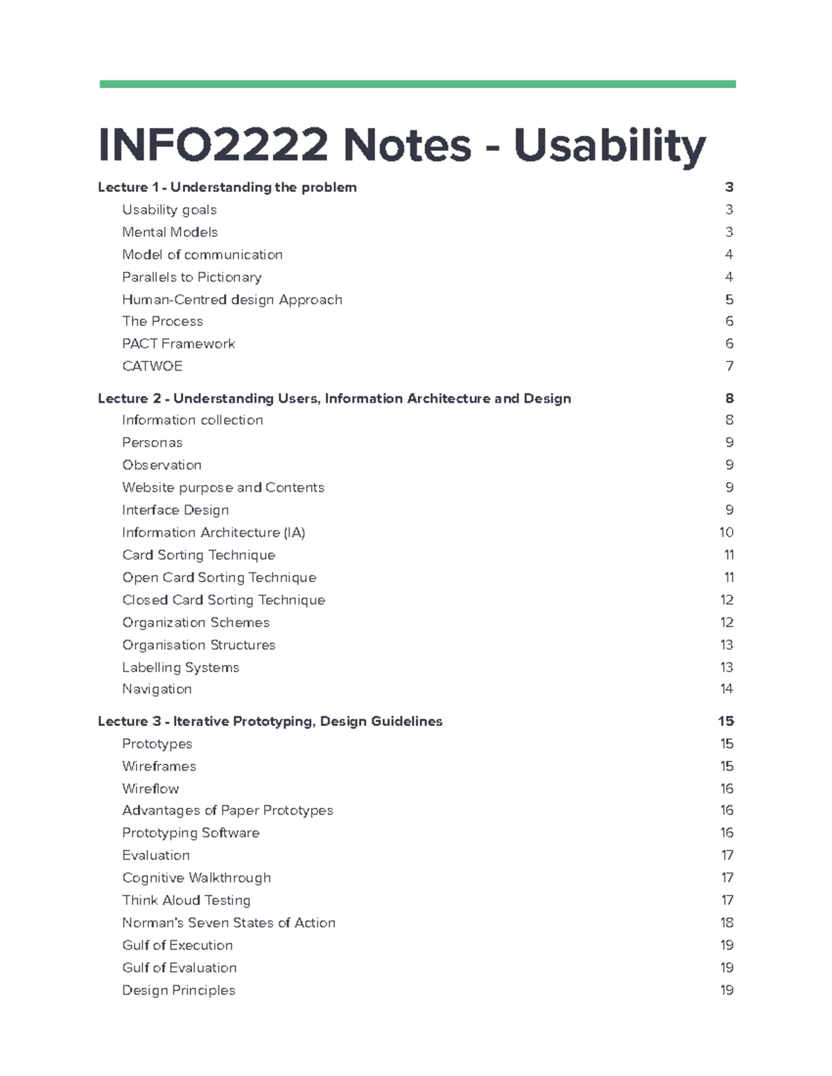 INFO2222 Notes - Usability - INFO2222 Notes - Usability Lecture 1 ...