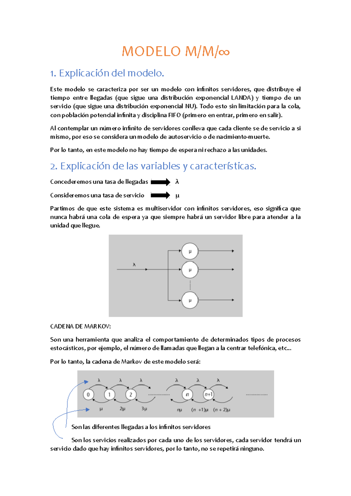 Modelo MMInfinito - Resumen y presentación de parte del temario ...