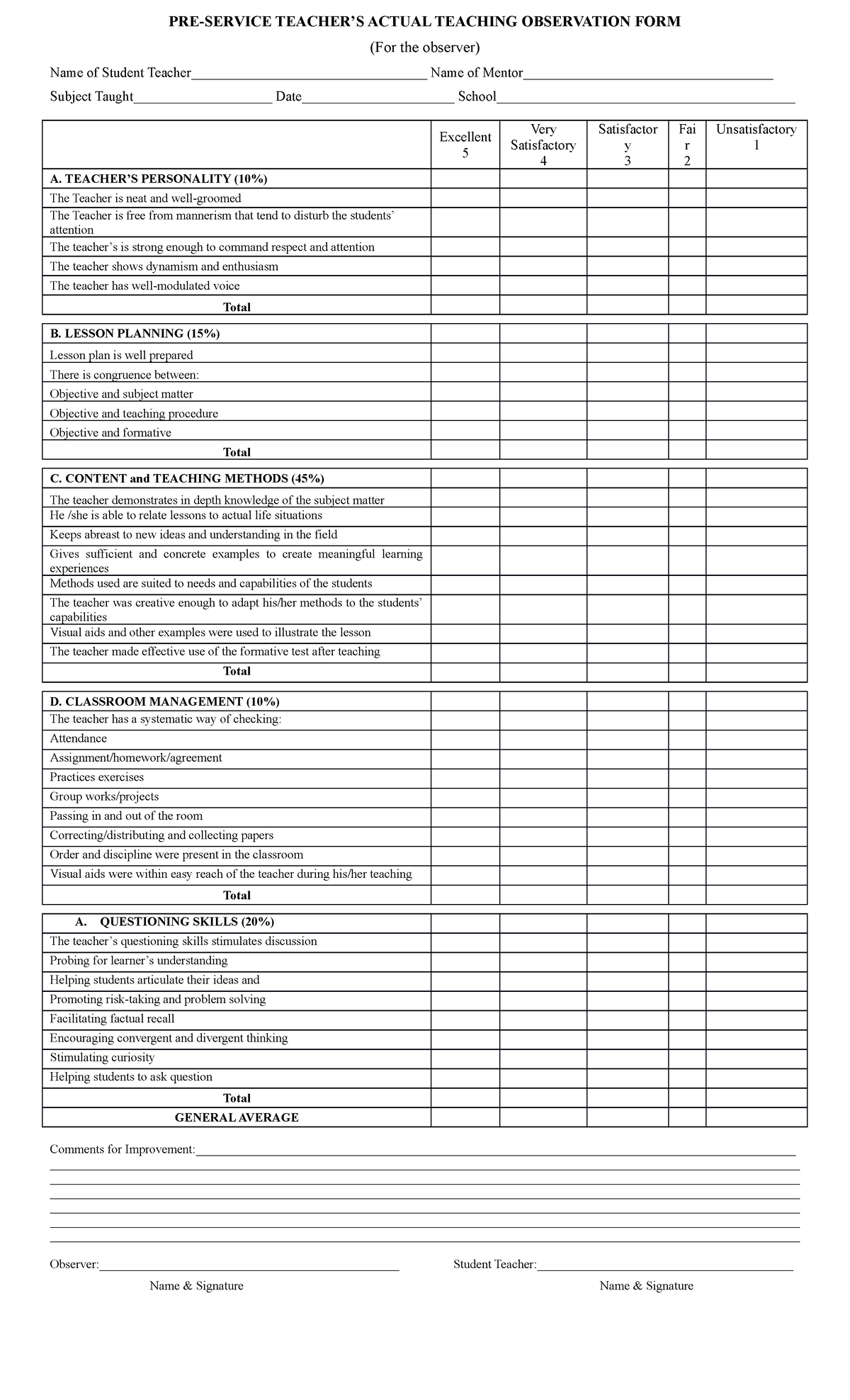 Pre-Service-Teachers-Actual-Teaching-Observation-Form - Copy - PRE ...