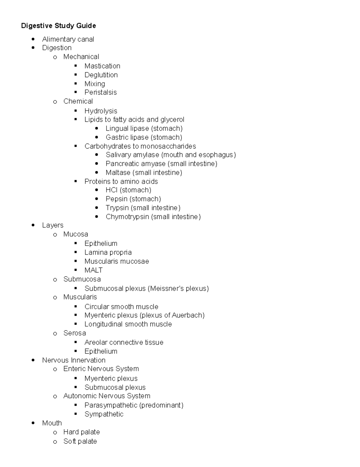 Digestive Study Guide - Studocu