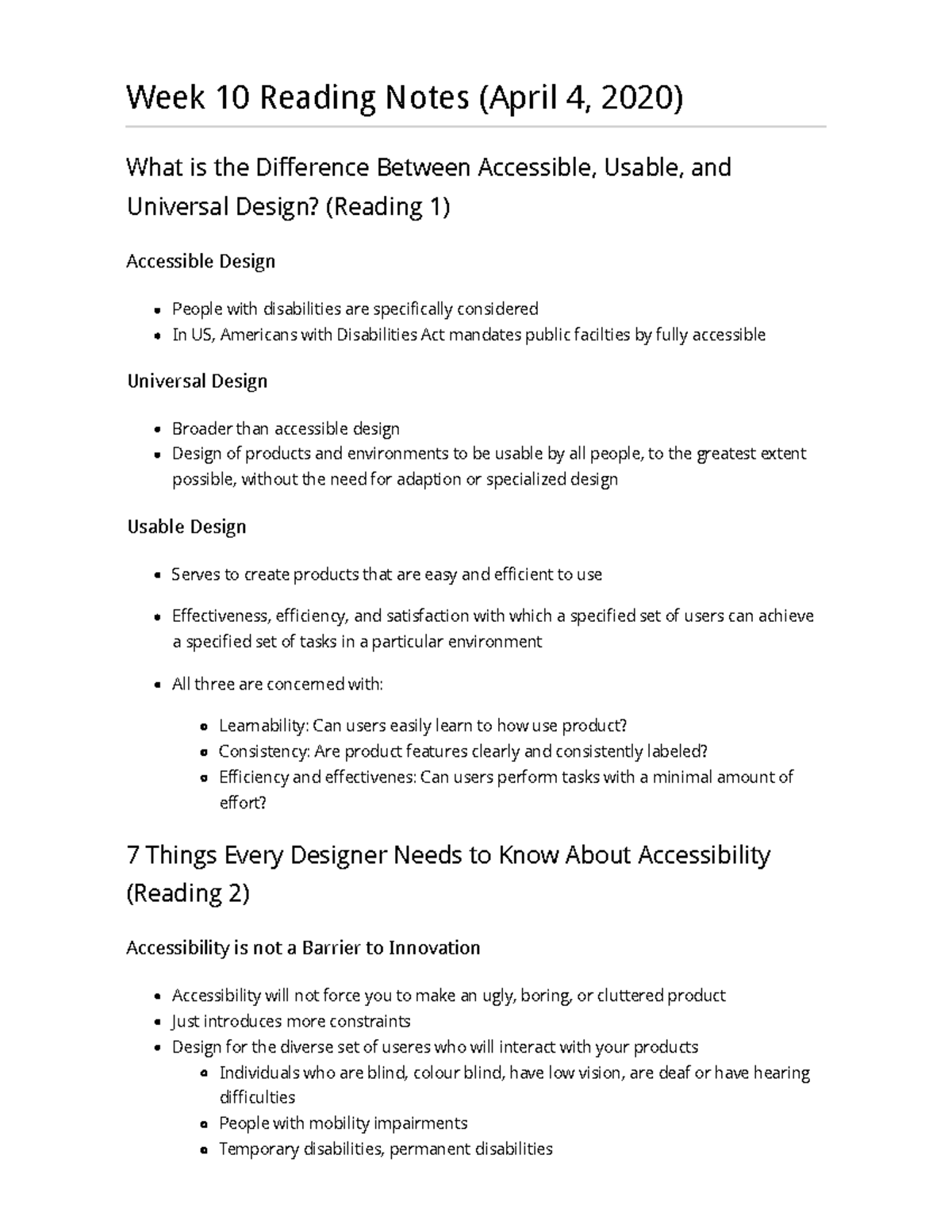 10. Week 10 Reading Notes - Week 10 Reading Notes (April 4, 2020) What ...